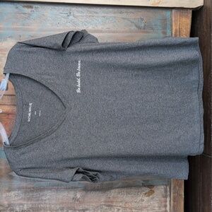 Rachel Hollis Gray Be Bold Be Brave Embroidered Cotton T-Shirt - Women's XL